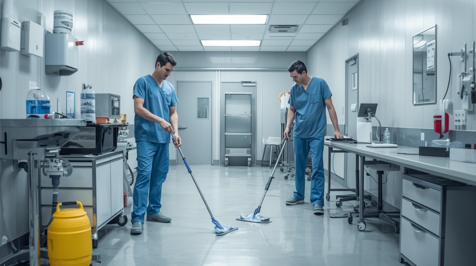 professional team cleaning a clinc 1